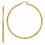14k Yellow Gold Diamond-cut Hoop Earrings 3x70 mm