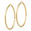 14k Yellow Gold Diamond-cut Hoop Earrings 3x70 mm