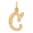 14K Yellow Gold Diamond-cut Letter C Initial Charm - 20 mm