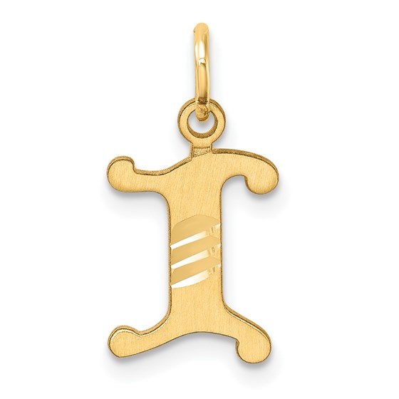 14K Yellow Gold Diamond-cut Letter I Initial Charm - 19.8 mm 14K Yellow Gold Diamond-cut Letter I Initial Charm - 19.8 mm