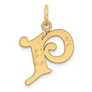 14K Yellow Gold Diamond-cut Letter P Initial Charm - 21.5 mm