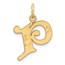 14K Yellow Gold Diamond-cut Letter P Initial Charm - 21.5 mm