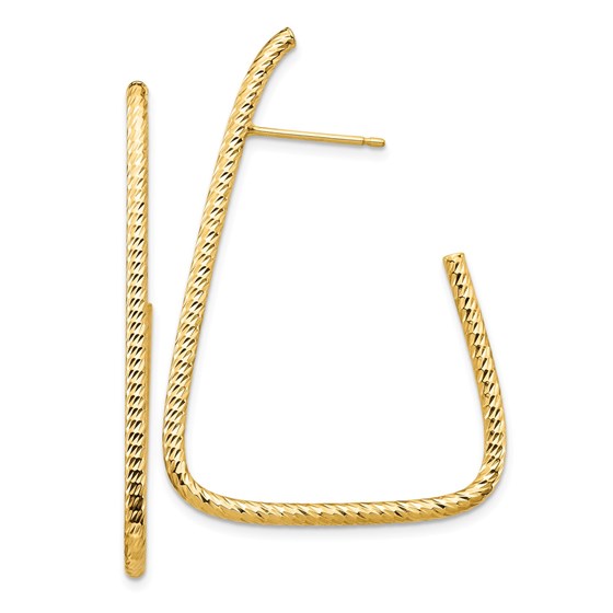 14k Yellow Gold Diamond-cut Post Dangle Earrings 14k Yellow Gold Diamond-cut Post Dangle Earrings