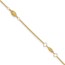 14K Yellow Gold Diamond Cut Rice Puff Beads Anklet - 11 in.
