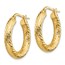 14k Yellow Gold Diamond-cut Round Hoop Earrings - 15 mm