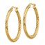 14k Yellow Gold Diamond-cut Round Hoop Earrings - 30 mm