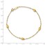 14k Yellow Gold Diamond-cut w/Satin Beads Bracelet - 7.5 in.