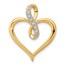 14K Yellow Gold Diamond Heart and Infinity Pendant - 24 mm