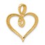 14K Yellow Gold Diamond Heart and Infinity Pendant - 24 mm