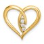 14K Yellow Gold Diamond Heart Chain Slide - 15.05 mm