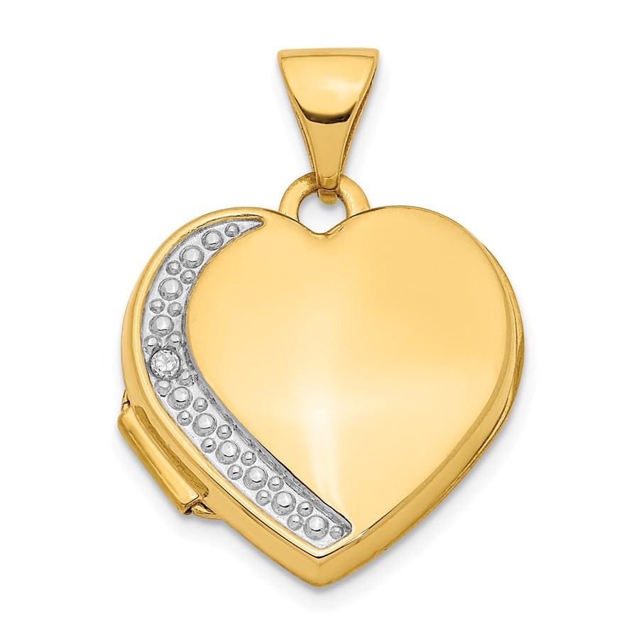 diamond heart locket pendant