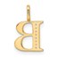 14K Yellow Gold Diamond Letter B Initial Pendant - 15.26 mm