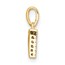 14K Yellow Gold Diamond Letter D Initial Bail Pendant - 12.5 mm
