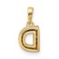 14K Yellow Gold Diamond Letter D Initial Bail Pendant - 12.5 mm