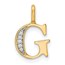 14K Yellow Gold Diamond Letter G Initial Pendant - 15.21 mm