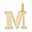 14K Yellow Gold Diamond Letter M Initial Pendant - 15.26 mm