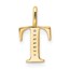14K Yellow Gold Diamond Letter T Initial Pendant - 15.26 mm