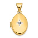 14k Yellow Gold Diamond Locket - 20 mm