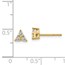 14k Yellow Gold Diamond Triangle Earrings - 6 mm