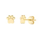 14K Yellow Gold Dog Paw Stud Earrings