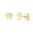 14K Yellow Gold Dog Paw Stud Earrings