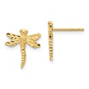 14k Yellow Gold Dragonfly Post Earrings