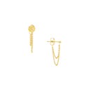 14K Yellow Gold Drape Front To Back Earrings