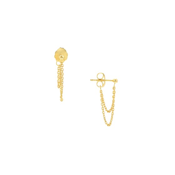 14K Yellow Gold Drape Front To Back Earrings