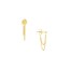 14K Yellow Gold Drape Front To Back Earrings