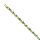 14k Yellow Gold Emerald Round Bracelet - 7 in.