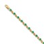 14k Yellow Gold Emerald Round Bracelet - 7 in.