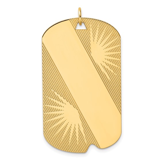 14K Yellow Gold Engravable Dog Tag Disc Charm - 45.6 mm 14K Yellow Gold Engravable Dog Tag Disc Charm - 45.6 mm