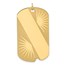14K Yellow Gold Engravable Dog Tag Disc Charm - 45.6 mm