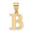 14K Yellow Gold Etched Letter B Initial Pendant - 20 mm