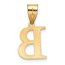 14K Yellow Gold Etched Letter B Initial Pendant - 20 mm