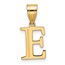 14K Yellow Gold Etched Letter E Initial Pendant - 20 mm