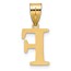 14K Yellow Gold Etched Letter F Initial Pendant - 20 mm