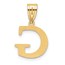 14K Yellow Gold Etched Letter G Initial Pendant - 20 mm