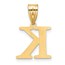 14K Yellow Gold Etched Letter K Initial Pendant - 20 mm