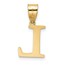 14K Yellow Gold Etched Letter L Initial Pendant - 20 mm