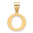 14K Yellow Gold Etched Letter O Initial Pendant - 21 mm