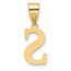 14K Yellow Gold Etched Letter S Initial Pendant - 20 mm