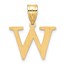 14K Yellow Gold Etched Letter W Initial Pendant - 20.5 mm