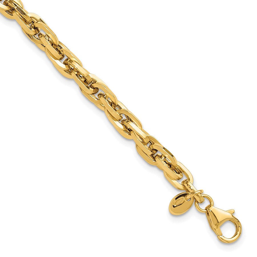 14K Yellow Gold Fancy Bracelet - 7.5 in.