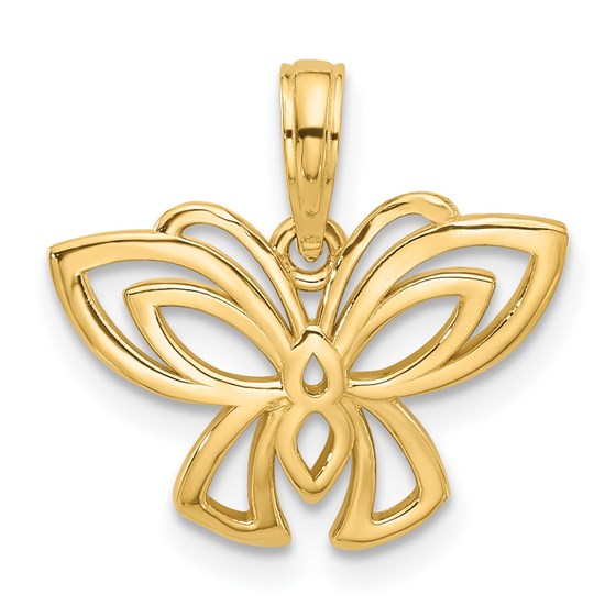 14K Yellow Gold Fancy Butterfly Charm - 17.3 mm 14K Yellow Gold Fancy Butterfly Charm - 17.3 mm