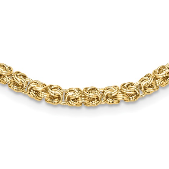 14K Yellow Gold Fancy Byzantine Link Necklace - 18 in. 14K Yellow Gold Fancy Byzantine Link Necklace - 18 in.