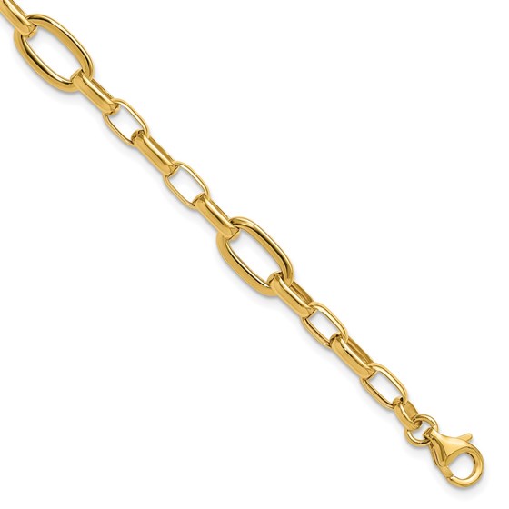 14K Yellow Gold Fancy Cable Link Bracelet - 7.5 in. 14K Yellow Gold Fancy Cable Link Bracelet - 7.5 in.