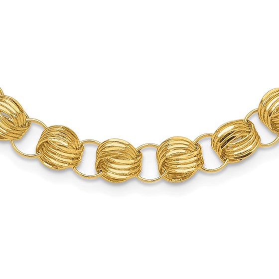 14K Yellow Gold Fancy D/C Triple Link Necklace - 18 in. 14K Yellow Gold Fancy D/C Triple Link Necklace - 18 in.