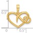 14K Yellow Gold Fancy Heart Charm - 17.5 mm