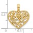 14K Yellow Gold Fancy Heart Charm - 21 mm